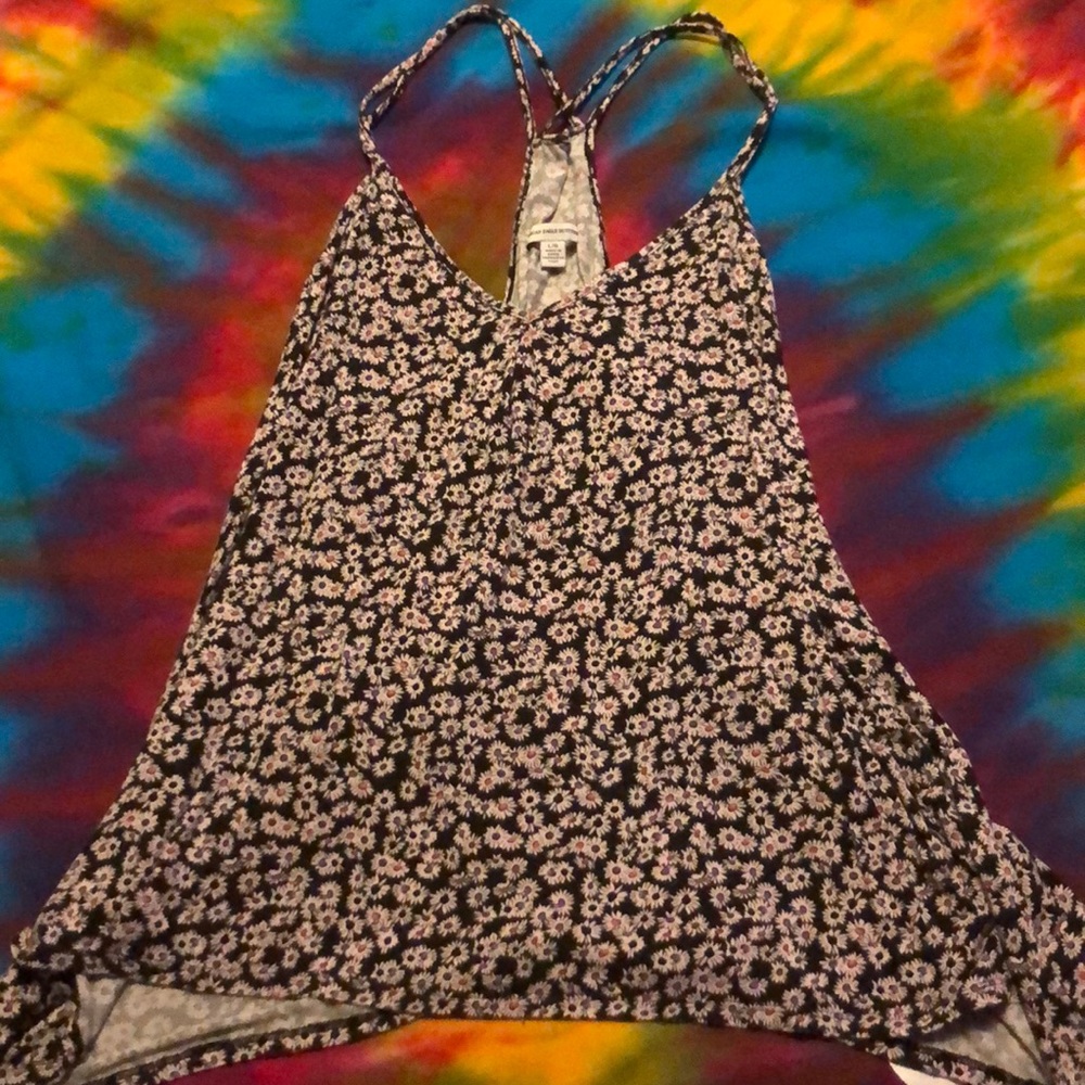 American eagle floral print flowy tank